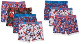 Cuecas boxer esportivas para meninos Spiderman, pacote com 7 unidades, tamanho 12