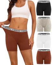 Cuecas boxer femininas UMMISS, cuecas boxer de algodão para meninos, pacote com 4