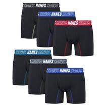 Cuecas boxer Hanes Big Moves anti-atrito para meninos, pacote com 6 unidades pretas Cuecas boxer Hanes Big Moves anti-atrito para meninos, pacote com 6 unidades pretas