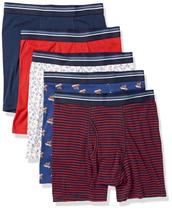 Cuecas boxer masculinas Amazon Essentials, pacote com 5