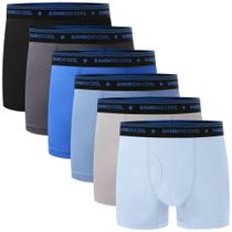 Cuecas boxer masculinas BAMBOO COOL, pacote com 6 cuecas boxer, viscose e bambu