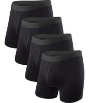 Cuecas boxer masculinas BAMBOO COOL Soft Breathable, pacote com 4 Cuecas boxer masculinas BAMBOO COOL Soft Breathable, pacote com 4