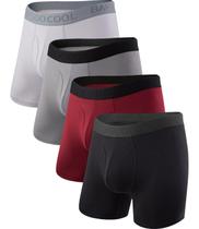 Cuecas boxer masculinas BAMBOO COOL Soft, pacote com 4 (XXL)