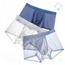 Cuecas boxer masculinas BesurJameso Ice Silk Sexy
