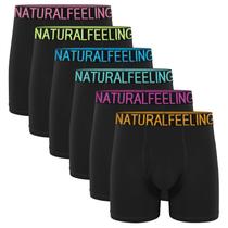 Cuecas boxer masculinas de algodão macio Natural Feelings, pacote com 6