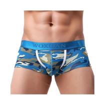 Cuecas Boxer Masculinas De Algodão Respirável Com Bolsa Convexa Em U E Estampa De Folhas Roupa Cuecas Boxer Masculinas De Algodão Respirável Com Bolsa Convexa Em U E Estampa De Folhas Roupa