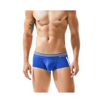 Cuecas Boxer Masculinas De Algodão Respirável Com Cintura Baixa E Bolsa U-Convexa, Roupa Íntima