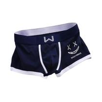 Cuecas Boxer Masculinas De Algodão Respirável Com Design De Rosto Sorridente