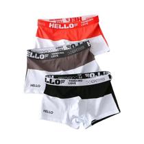 Cuecas Boxer Masculinas De Algodão Respirável Com Estampa De Letras Em Cores Contrastantes E Design