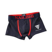 Cuecas Boxer Masculinas De Algodão Respirável Com Estampa De Letras Na Moda, Cintura Média,