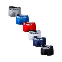 Cuecas Boxer Masculinas De Algodão Respirável, Pacote Com 6, Roupa Íntima Macia E Confortável