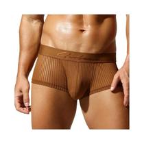Cuecas Boxer Masculinas De Cintura Baixa Com Malha Respirável, Design Convexo Em U Para Jovens,