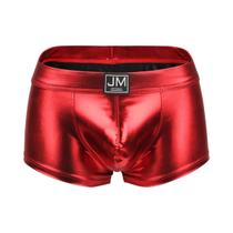 Cuecas Boxer Masculinas De Couro PU, Calções De Banho Sexy