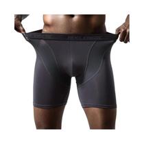 Cuecas Boxer Masculinas De Modal Respiráveis De Seda Gelada Com Bolsa Frontal E Perna Média Longa