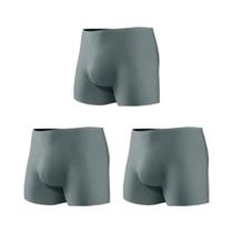 Cuecas Boxer Masculinas De Seda Gelada Com Estampa 3D, Pacote Com 3, Sem Costura, Finas E De