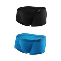Cuecas Boxer Masculinas De Seda Gelada Ultrafinas De Secagem Rápida Respiráveis Cor Sólida