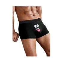 Cuecas Boxer Masculinas De Tamanho Grande Com Estampa De Rosto Engraçado, Respiráveis, Ideia De