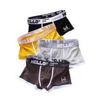 Cuecas Boxer Masculinas De Verão Em Seda Gelada 4 Peças Respiráveis Lisas Tamanhos M-3XL Moda Íntima