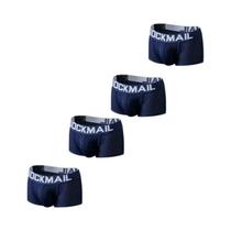 Cuecas Boxer Masculinas Em Malha Respirável, Pacote Com 4 Peças, Jockmail Underwear Calzoncillos