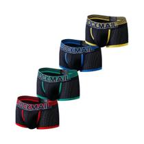 Cuecas Boxer Masculinas Em Malha Respirável, Pacote Com 4 Peças, Jockmail Underwear Calzoncillos
