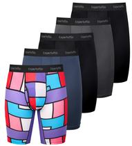 Cuecas boxer masculinas Expertoftio Long Leg, pacote com 5, GG