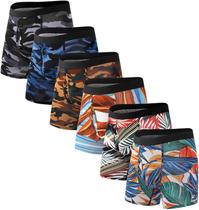 Cuecas boxer masculinas HAVVIS Performance, macias e confortáveis, de bambu e viscose, embalagem múltipla (as1, alpha, l, normal, regular, cuecas boxer: pacote B03-6)