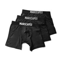 Cuecas boxer masculinas MANSCAPED, antiatrito, atléticas, pretas, GG, pacote com 3