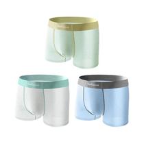 Cuecas Boxer Masculinas MiiOW De Seda Gelada Antibacterianas Sem Costura Em Malha Respirável - Kit
