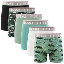 Cuecas boxer masculinas Natural Feelings, algodão, elástico, regular, perna longa, cuecas boxer, roupa íntima masculina, pacote masculino