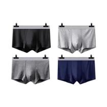 Cuecas Boxer Masculinas plus Size 4 Peças Respiráveis Confortáveis L-5XL Sólidas