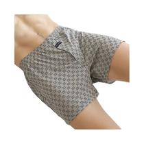 Cuecas Boxer Masculinas plus Size De Algodão Respirável Com Estampa Xadrez, Cintura Alta, Soltas,
