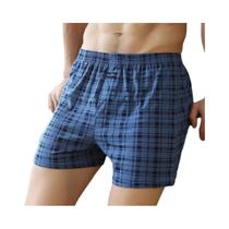 Cuecas Boxer Masculinas plus Size De Algodão Respirável Com Estampa Xadrez, Cintura Alta, Soltas,