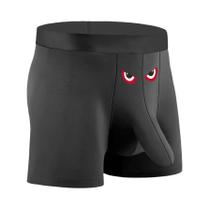 Cuecas Boxer Masculinas plus Size Pretas Com Estampa De Elefante, Modelo Cheeky, Tamanhos M-2XL Cuecas Boxer Masculinas plus Size Pretas Com Estampa De Elefante, Modelo Cheeky, Tamanhos M-2XL