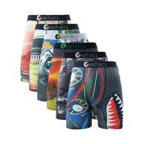 Cuecas Boxer Masculinas plus Size Respiráveis Com Estampa (6 Peças) - Calções De Banho Sexy Para