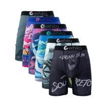 Cuecas Boxer Masculinas plus Size Respiráveis Com Estampa (6 Peças) - Calções De Banho Sexy Para
