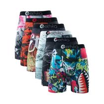 Cuecas Boxer Masculinas plus Size Respiráveis Com Estampa (6 Peças) - Calções De Banho Sexy Para