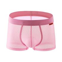 Cuecas Boxer Masculinas Sensuais Ultrafinas De Malha Com Elástico Na Cintura Média E Bolsa Frontal