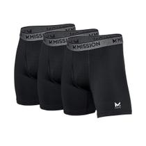 Cuecas boxer MISSION 6 Performance Mesh, pacote com 3 unidades para homens, pretas Cuecas boxer MISSION 6 Performance Mesh, pacote com 3 unidades para homens, pretas