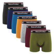 Cuecas boxer Natural Feelings for Men, pacote com 5 peças de algodão Cuecas boxer Natural Feelings for Men, pacote com 5 peças de algodão
