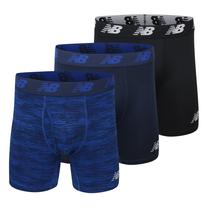 Cuecas boxer New Balance 6 para homens, pacote com 3, pigmentadas, pequenas