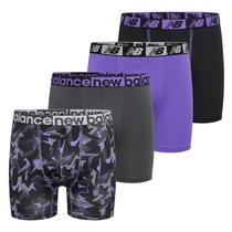 Cuecas boxer New Balance Boys Performance, pacote com 4