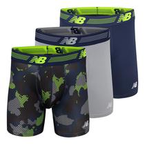 Cuecas boxer New Balance de 6 polegadas sem etiqueta para homens, pacote com 3
