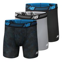 Cuecas boxer New Balance de 6 polegadas sem etiqueta para homens, pacote com 3