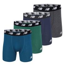 Cuecas boxer New Balance No-Fly Cotton Performance, 5 polegadas, pacote com 4