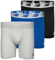 Cuecas boxer New Balance, pacote com 6, para homens, pretas/Team Royal L