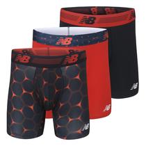 Cuecas boxer New Balance, pacote com 6, para homens, Team Red/Black, S