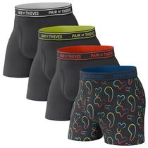 Cuecas boxer Pair of Thieves, pacote com 4 para homens, GG, pretas Cuecas boxer Pair of Thieves, pacote com 4 para homens, GG, pretas