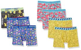 Cuecas boxer Pokémon Boys, pacote com 4 ou 7 unidades, atléticas, pacote com 5 unidades, 100% algodão