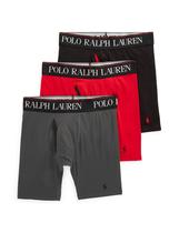 Cuecas boxer POLO Ralph Lauren 4D Flex Cool, microfibra, pacote com 3