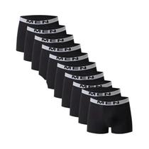 Cuecas Boxer Pretas Com Cintura Elástica Para Homens E Adolescentes plus Size, Kit Com 4/10 Peças, Cuecas Boxer Pretas Com Cintura Elástica Para Homens E Adolescentes plus Size, Kit Com 4/10 Peças,